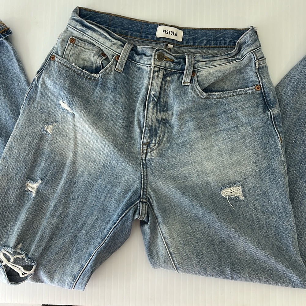 Pistola lightly distressed boyfriend jeans size 26